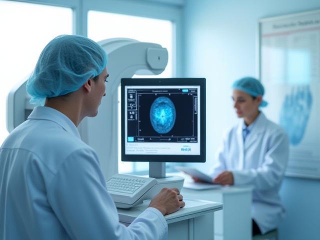 OCT Gerät zur Augendiagnostik mit Monitor
